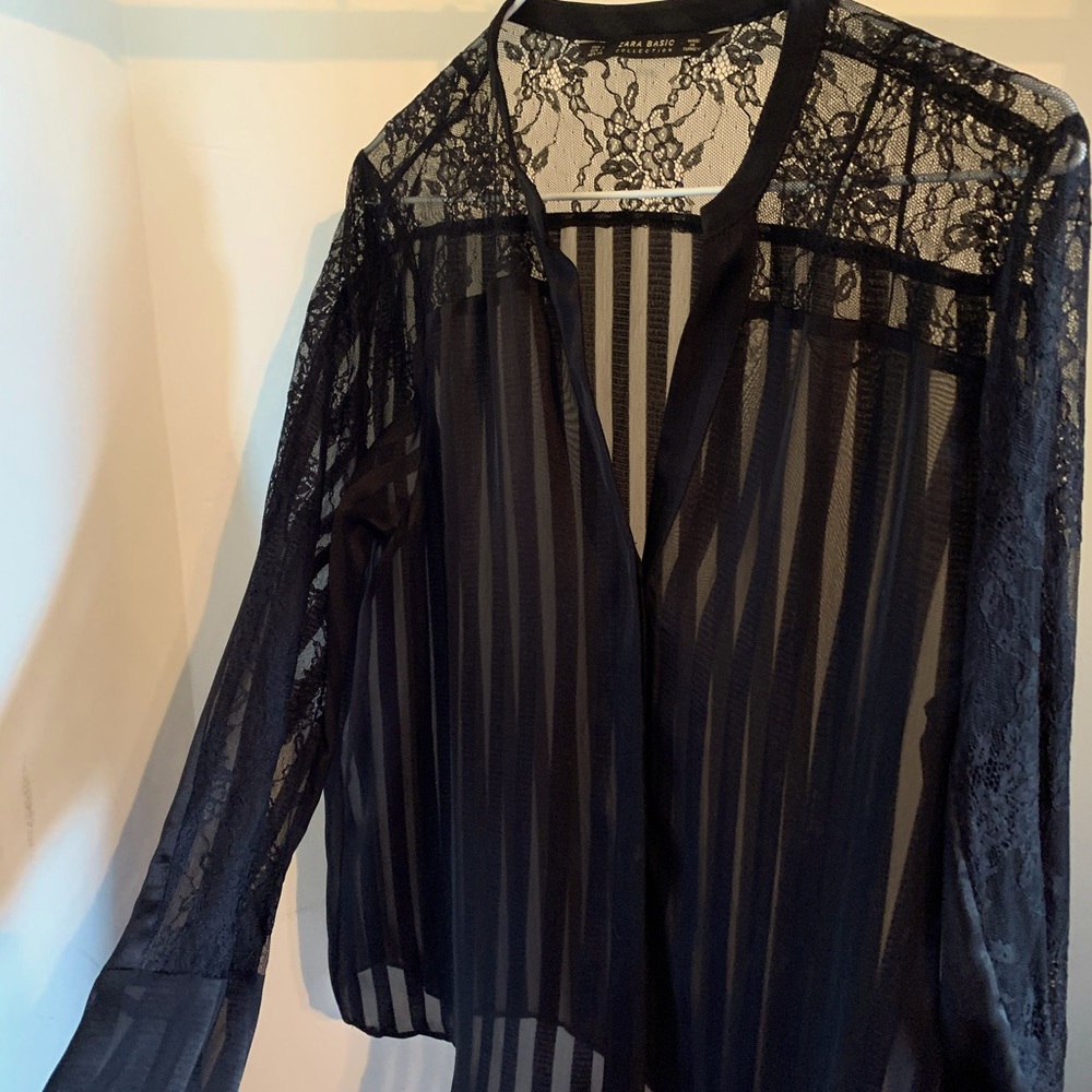 Black lacy blouse